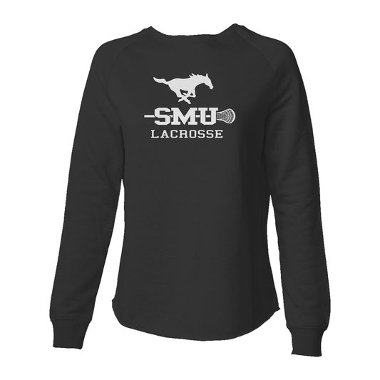 Women's SMU Lacrosse Wave Wash Crewneck Sweatshirt