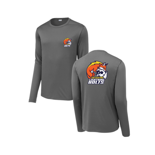 Adult Lightning Bolts Sport-Tek Posi UV Pro LS Tee