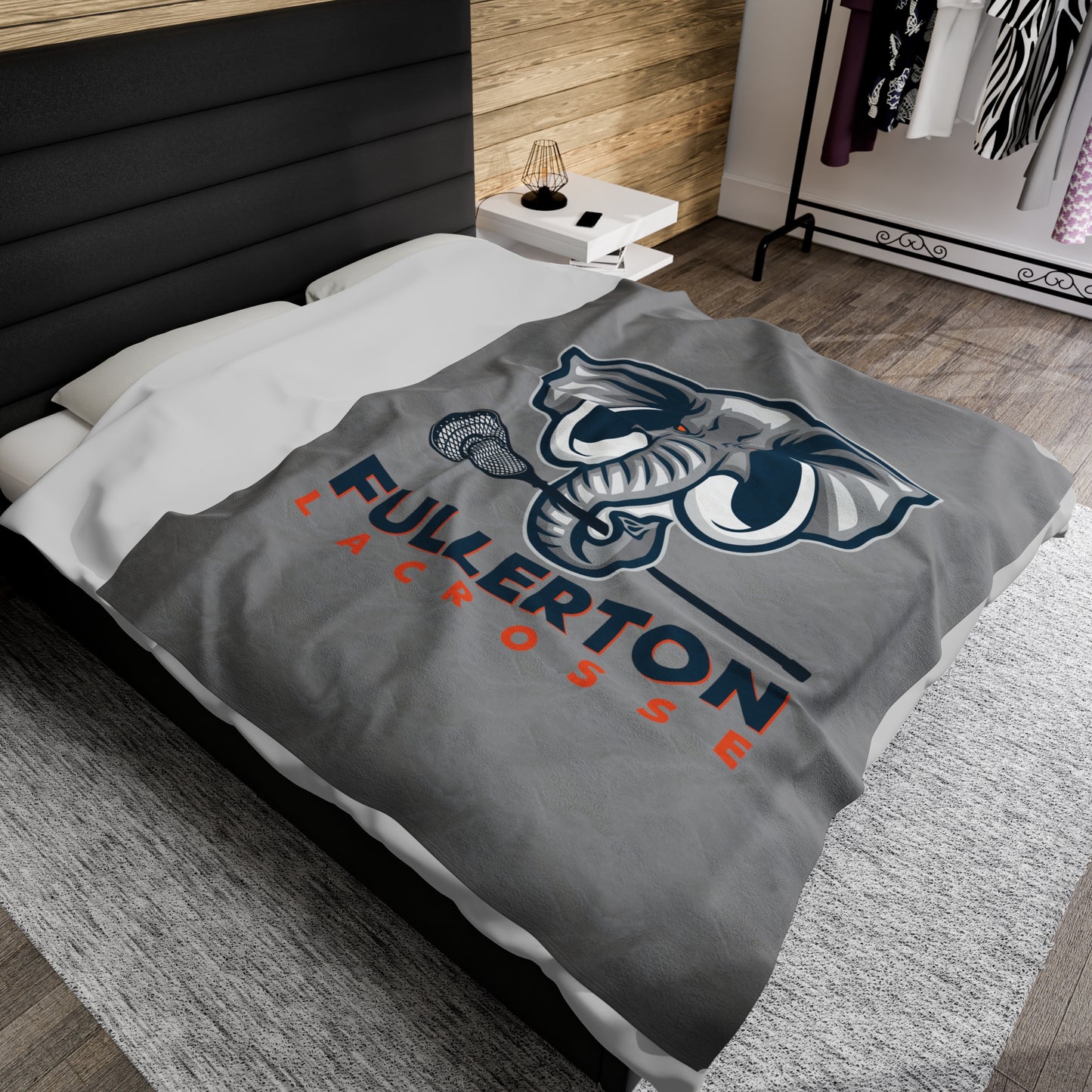 CSUF Lacrosse Velveteen Plush Blanket (60" x 80")