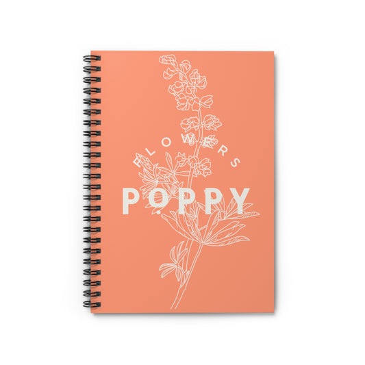 Poppy Flowers Spiral Notebook - Ruled Line (8" x 6")