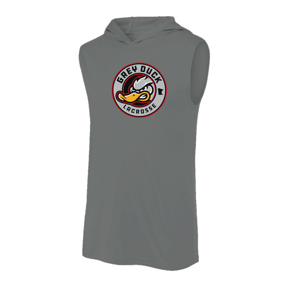 Adult Grey Duck Lacrosse Sport-Tek Sleeveless Hoodie