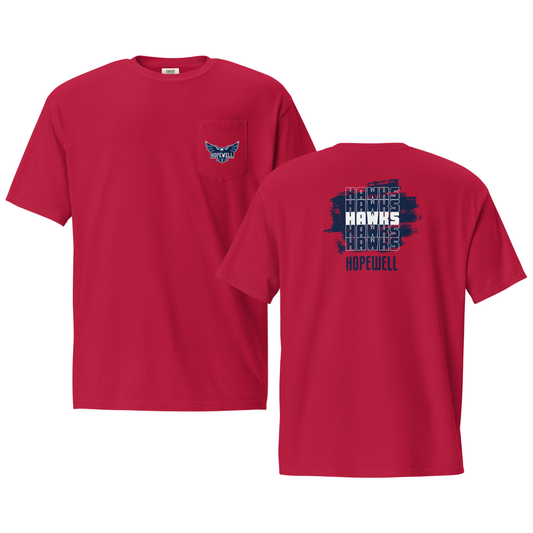 Adult Hopewell Hawks Comfort Colors Garment-Dyed Pocket T-Shirt