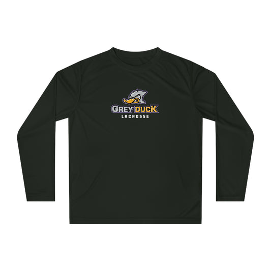 Adult Grey Duck Lacrosse Team 365 Performance Long Sleeve Shirt