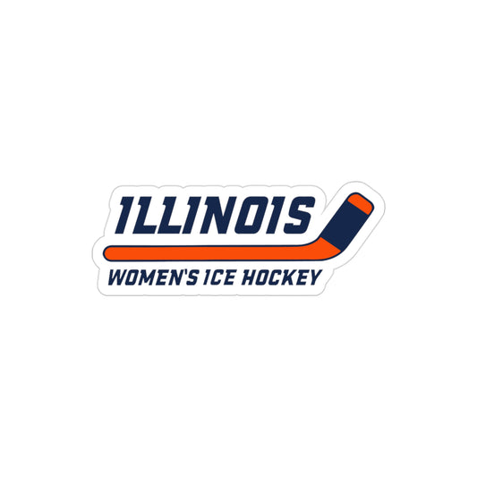LIIinois Women's Hockey Transparent Outdoor Sticker