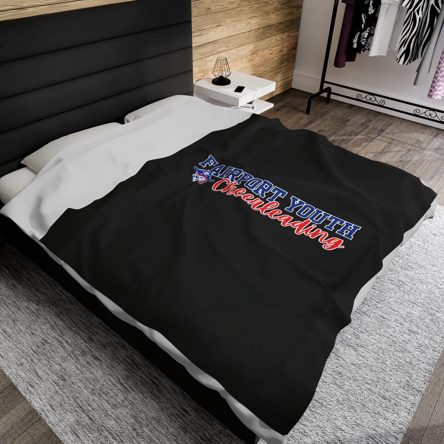 Fairport Football and Cheer Velveteen Plush Blanket