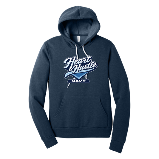 Adult Heart and Hustle Baseball Bella + Canvas Sponge Fleece Hoodie