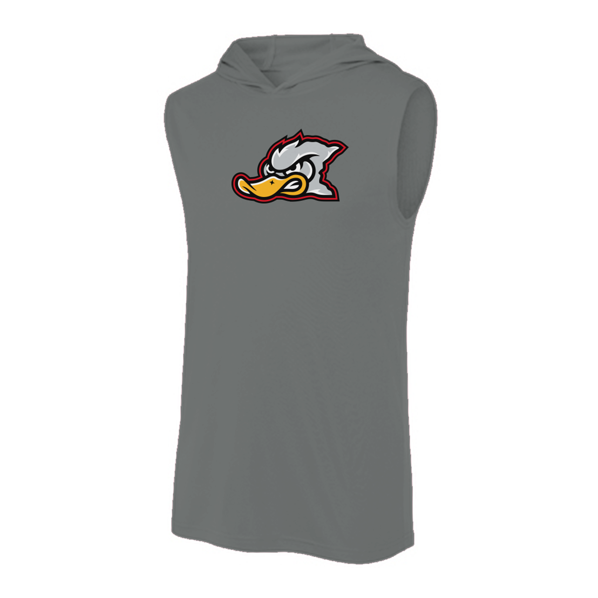 Adult Grey Duck Lacrosse Sport-Tek Sleeveless Hoodie