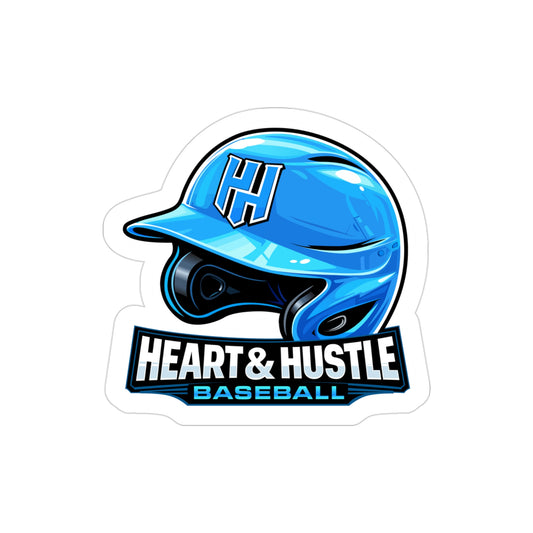 Heart and Hustle Baseball Transparent Die-Cut Outdoor Sticker