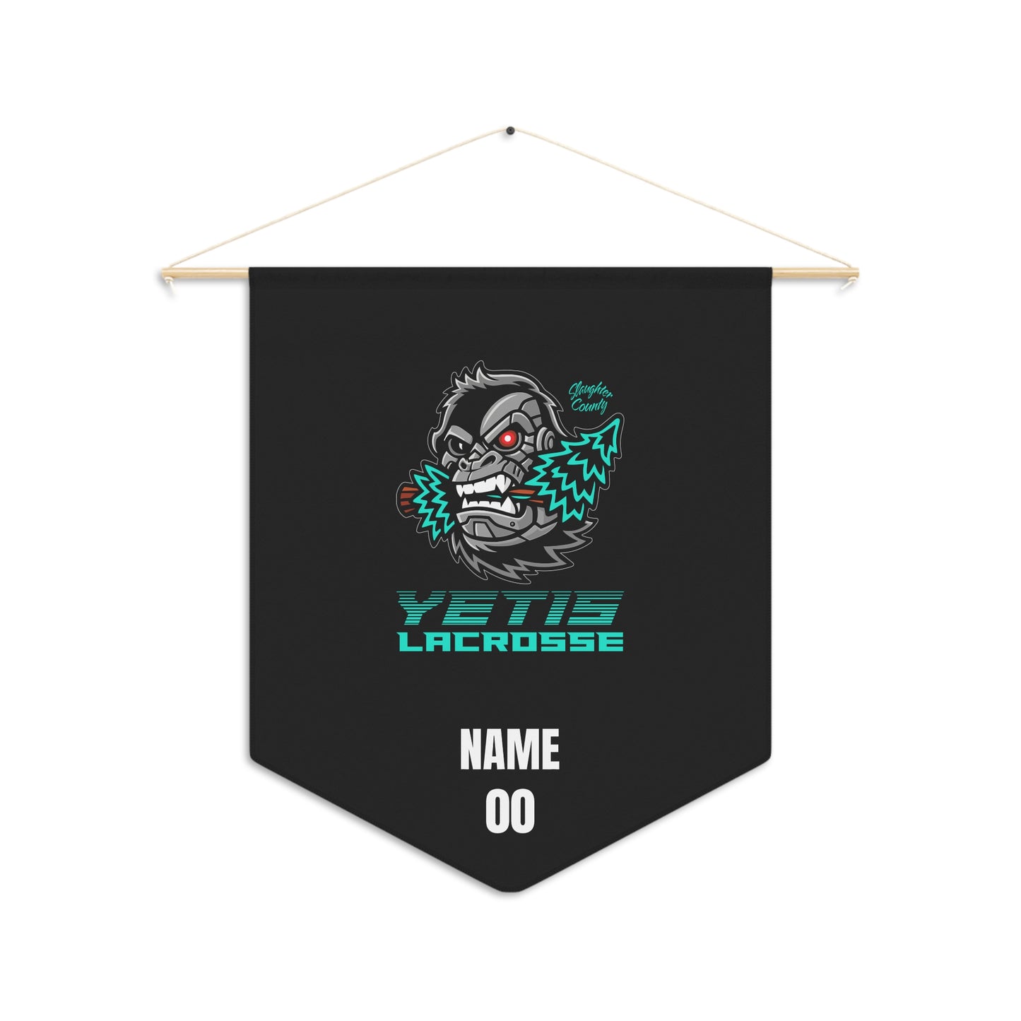 Personalizable - Slaughter County Yetis Lacrosse Pennant