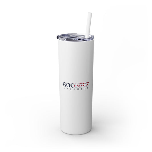 Gooniez Lacrosse Skinny Tumbler with Straw (20oz)
