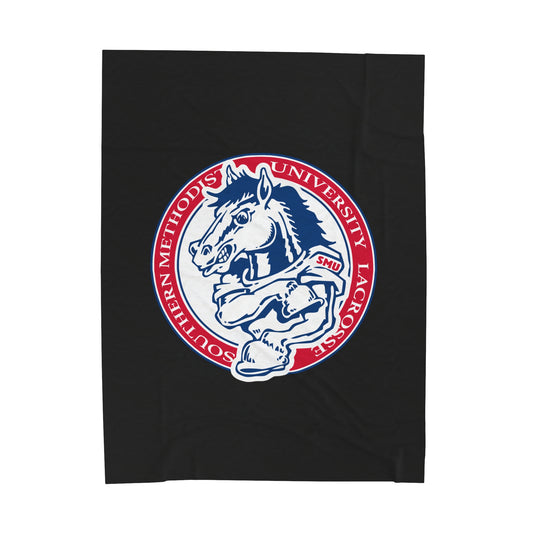 Stangs Lacrosse Club Velveteen Plush Blanket (60" x 80")