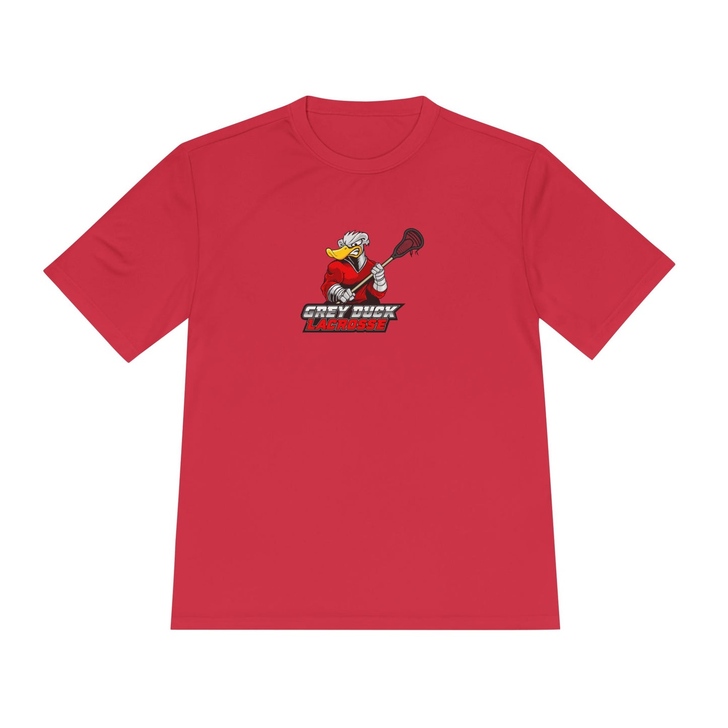 Adult Grey Duck Lacrosse Sport-Tek T-Shirt