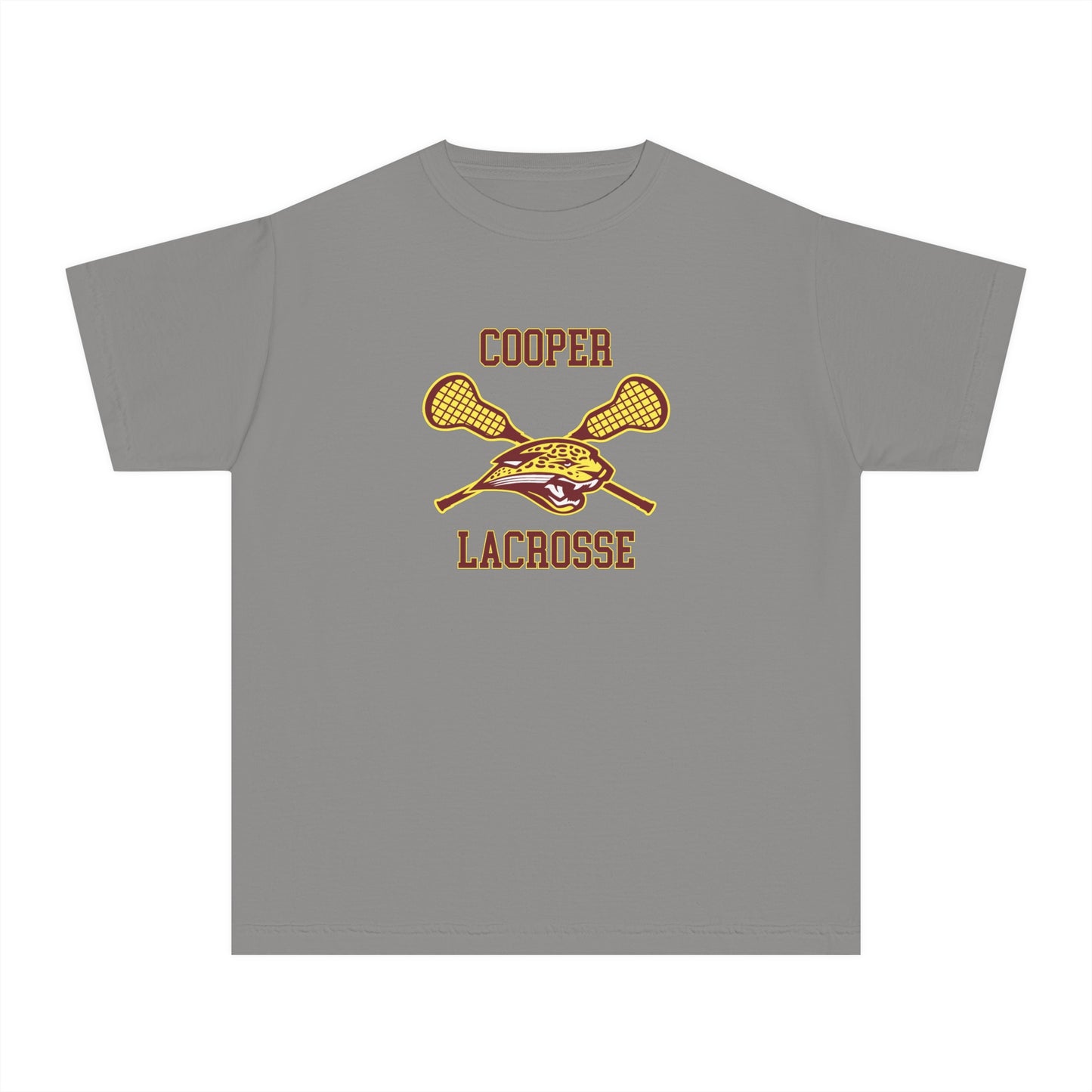 Youth Cooper High School Lacrosse Comfort Colors Garment-Dyed T-Shirt