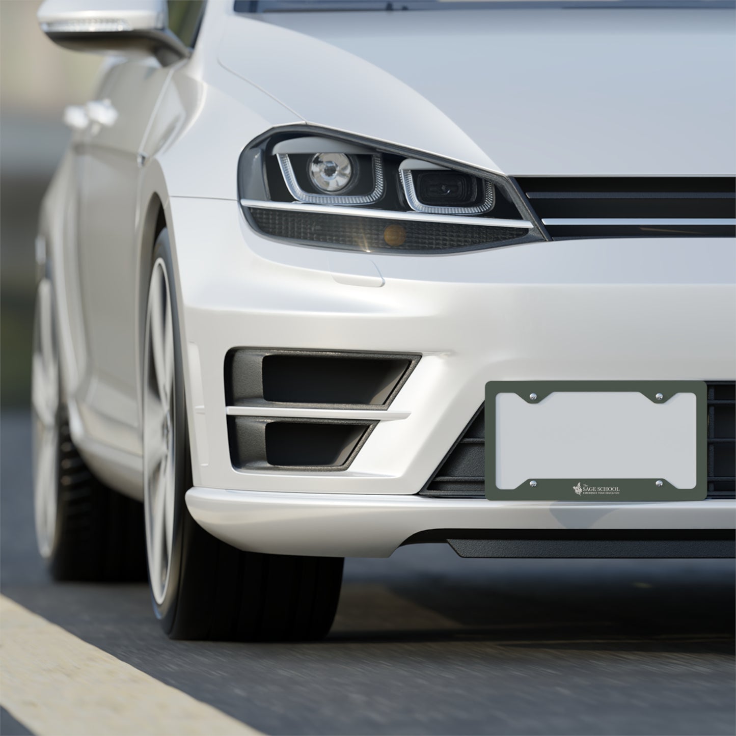 The Sage School Metal License Plate Frame