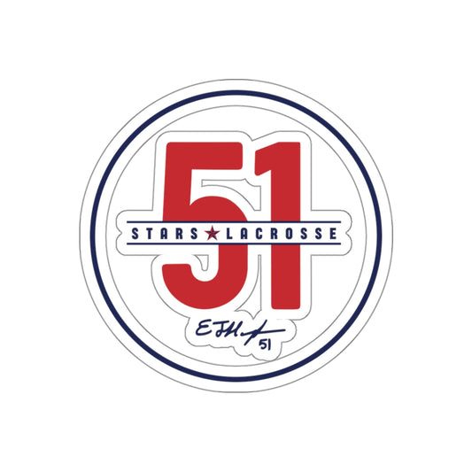 51 Stars Lacrosse Die-Cut Stickers