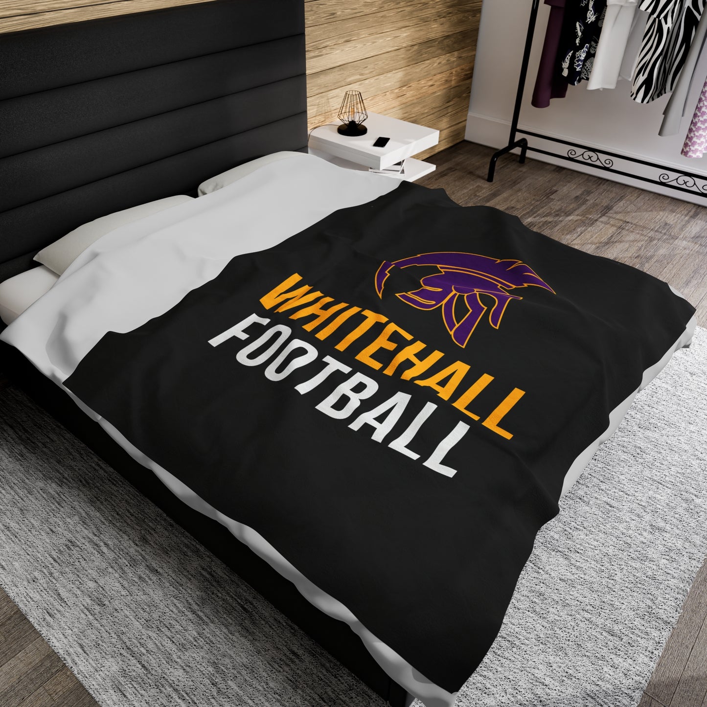 Whitehall Football Velveteen Plush Blanket (60" x 80")