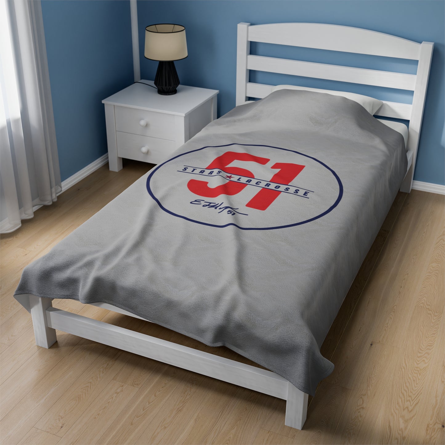 51 Stars Lacrosse Velveteen Plush Blanket (60" x 80")