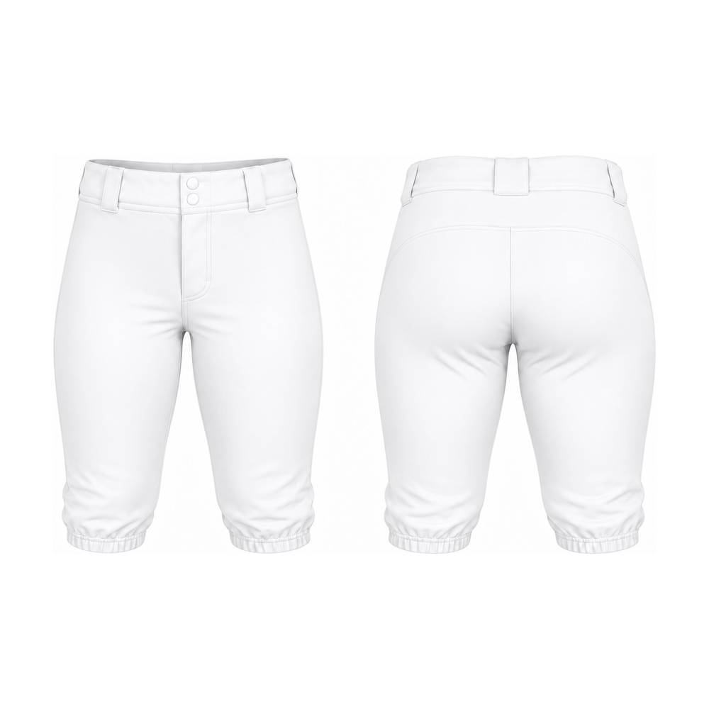 Secondslide Knicker Softball Pant - White — front and back