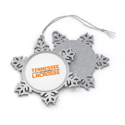 Tennessee Lacrosse Pewter Snowflake Ornament