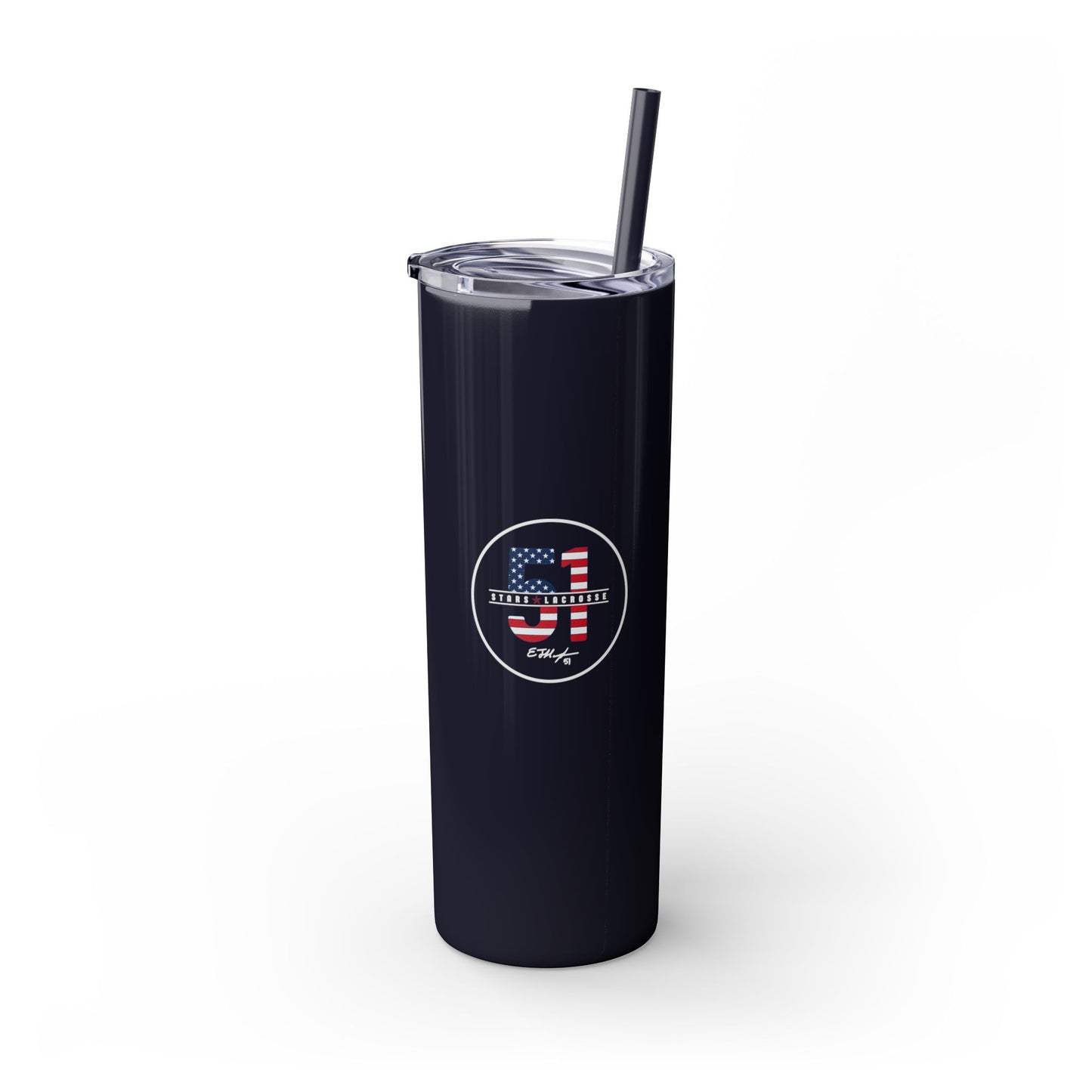 51 Stars Lacrosse Skinny Tumbler with Straw (20oz)