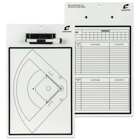 BASEBALL / SOFTBALL COACH'S BOARD - DRY ERASE WITH MARKER - A091