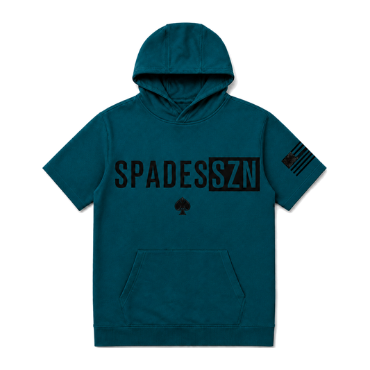 South Bay Spades teal short sleeve hoodie
