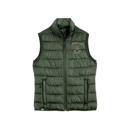 Winter Club Women's Pacific Puffer Vest – Spruce approved product mockup