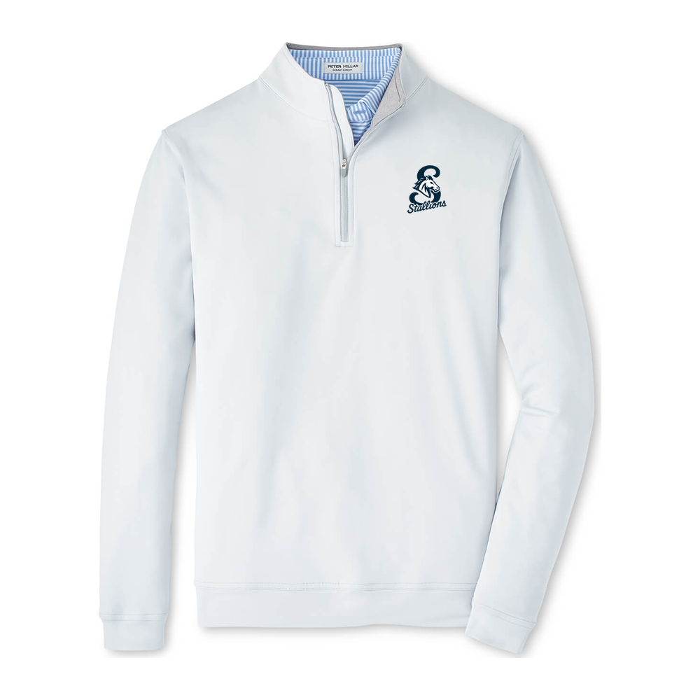 Adult Stallions Lacrosse Peter Millar Perth Quarter-Zip - British Grey - Horse S