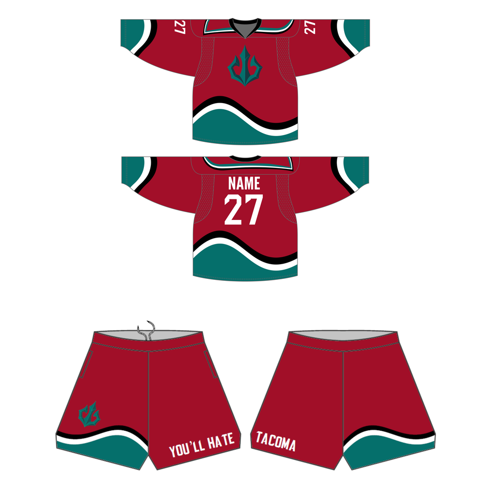 Tacoma Triton uniform set with jersey and game shorts