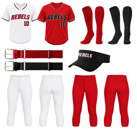 Rebels Softball Full Uniform Bundle
