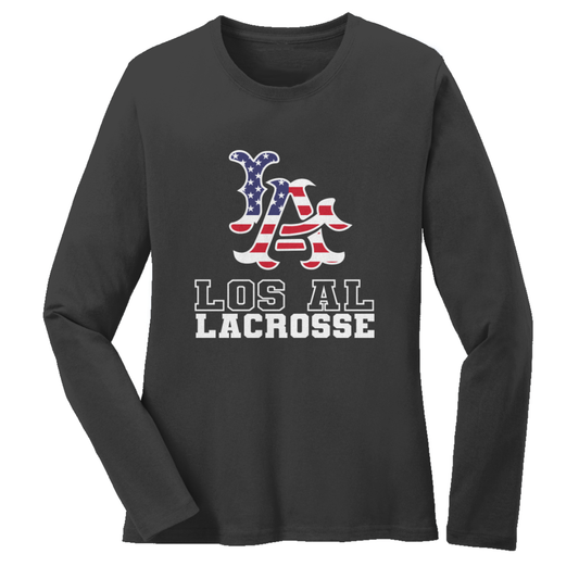 Women's Los Al Lacrosse Port & Co Cotton Long Sleeve