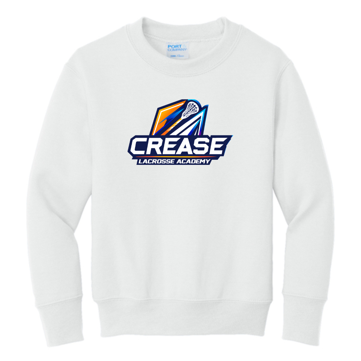 Youth Crease Lacrosse Port & Company Crewneck Sweatshirt