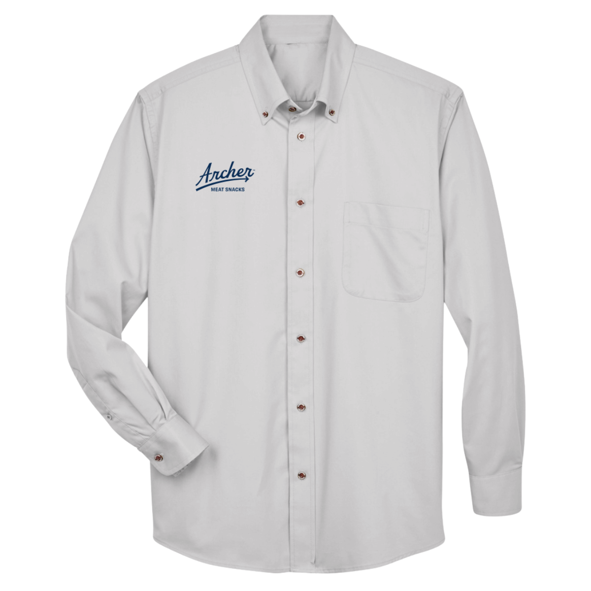 Adult Archer Meat Snacks Long Sleeve Button Down Twill Shirt