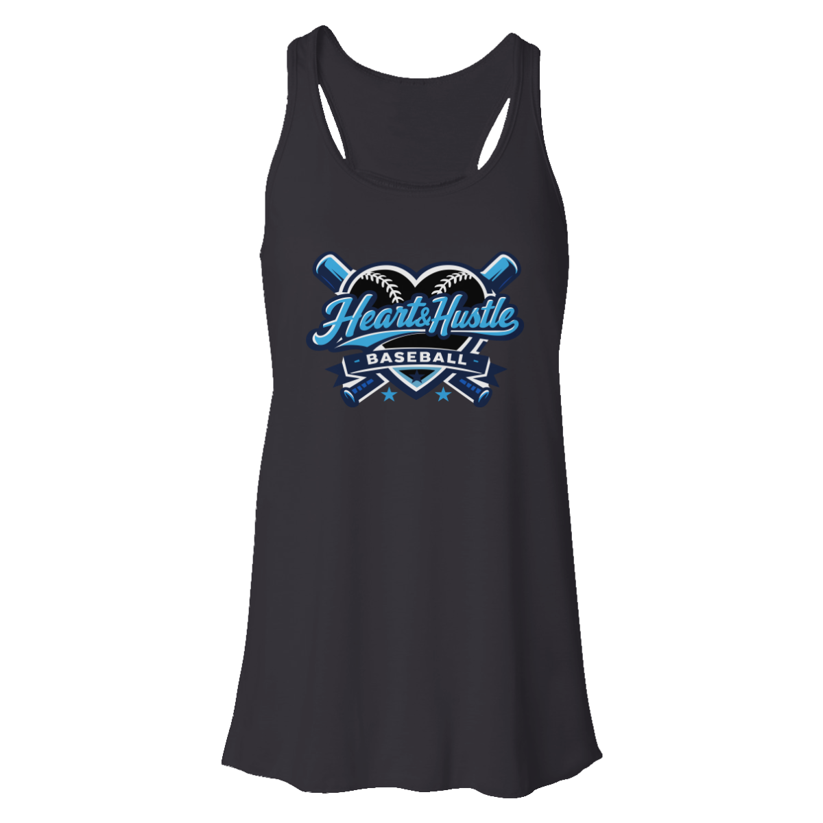 Women's Heart and Hustle Baseball Bella + Canvas Flowy Racerback Tank
