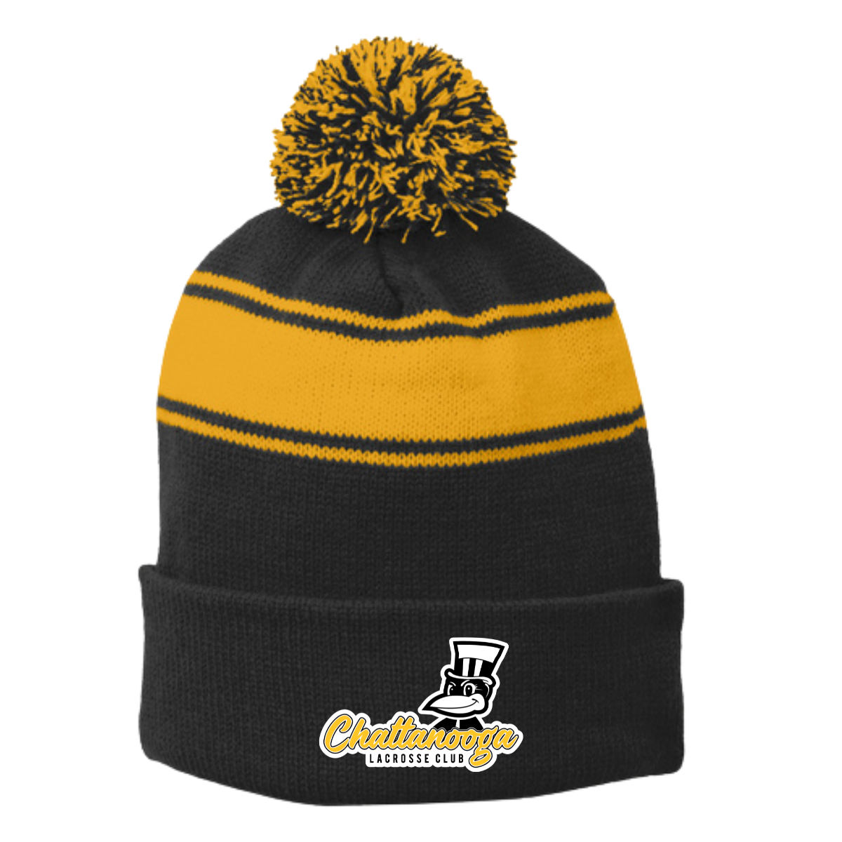 CLC Stripe Pom Pom Beanie