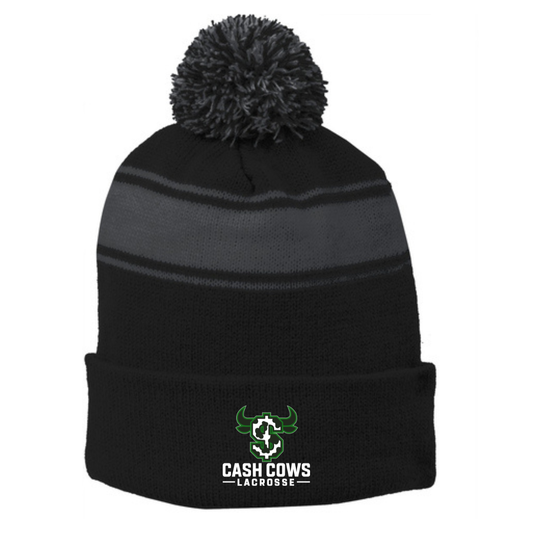 Cash Cow Stripe Pom Pom Beanie