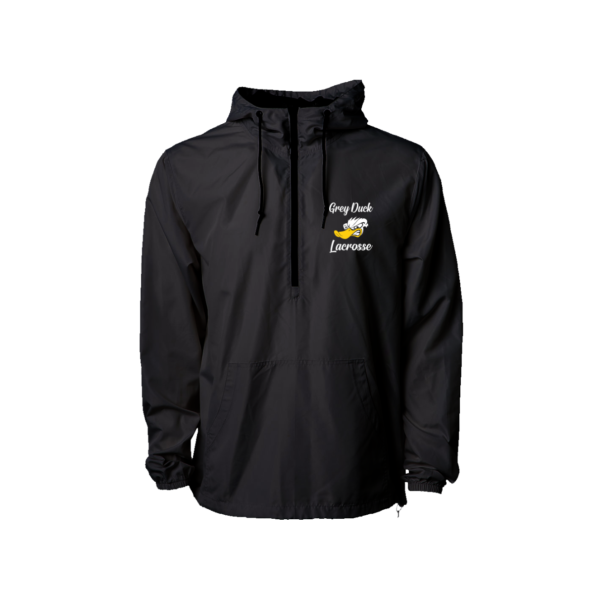 Adult Grey Duck Lacrosse Lightweight Pullover Windbreaker