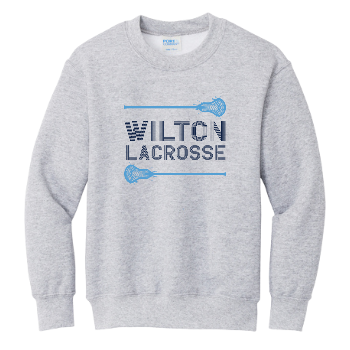 Youth Wilton Lacrosse Port & Company Crewneck Sweatshirt