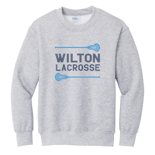Youth Wilton Lacrosse Port & Company Crewneck Sweatshirt