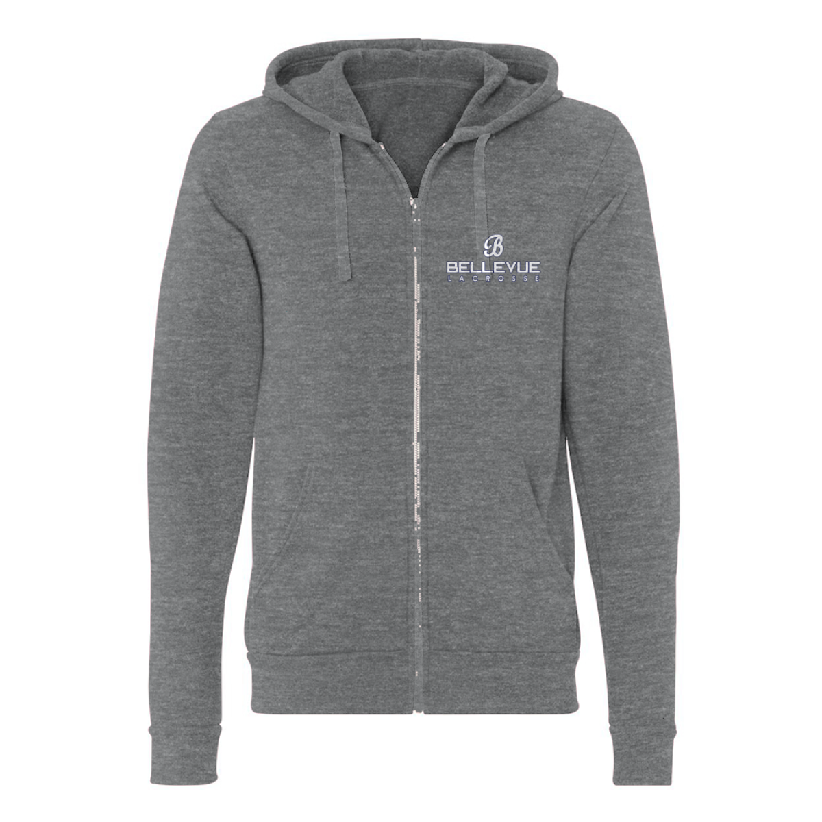 Adult Bellevue Lacrosse Bella + Canvas Triblend Full Zip Hoodie