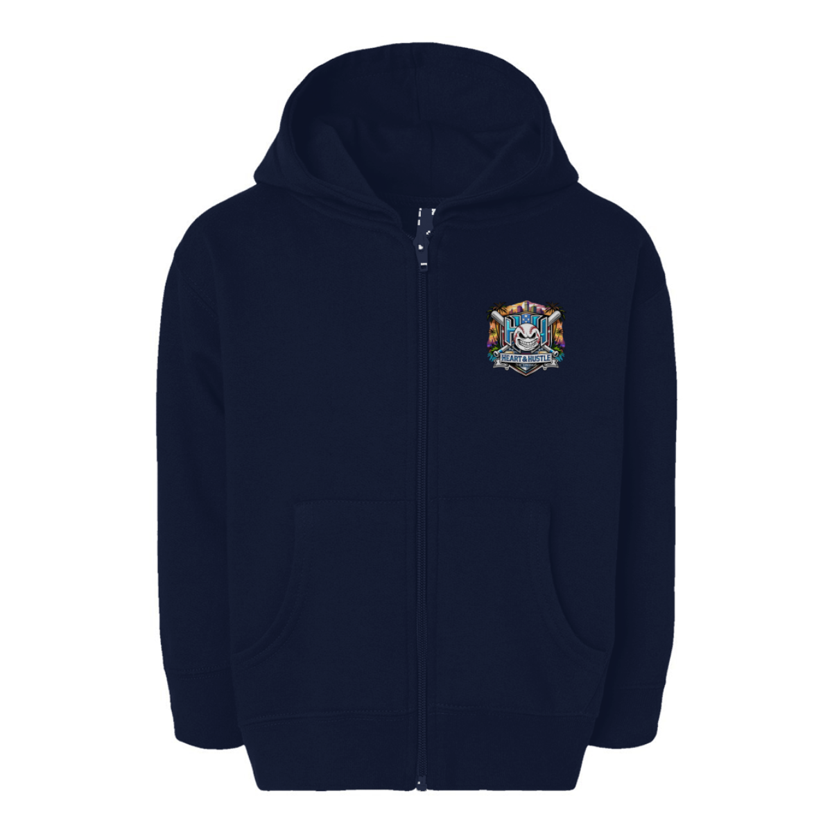 Toddler Heart and Hustle Baseball Rabbit Skins Full-Zip Fleece Hoodie