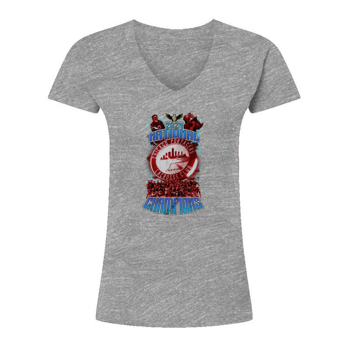 Women's Chicago Portagers Tultex V-Neck T-Shirt