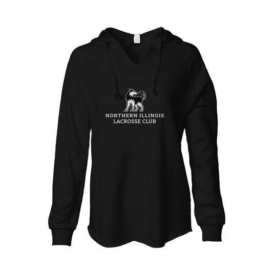 Women's NIU Lacrosse Lightweight Wash Hooded Sweatshirt