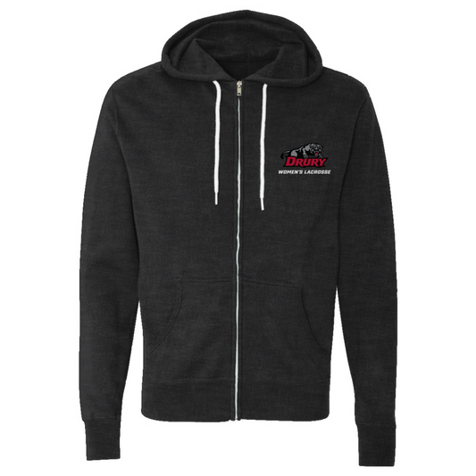 Adult Drury Lacrosse Lightweight Full Zip Hoodie