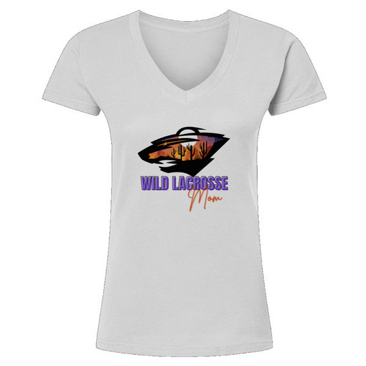 Women's WVW Lacrosse Mom Tultex V-Neck T-Shirt