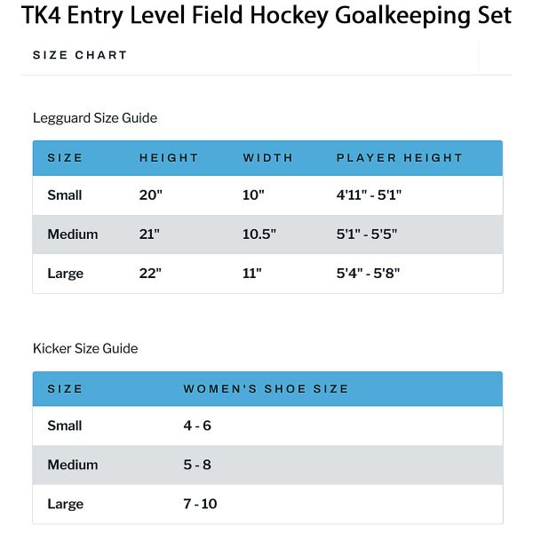 TK4 Entry Level Field Hockey Goalie Gear Set