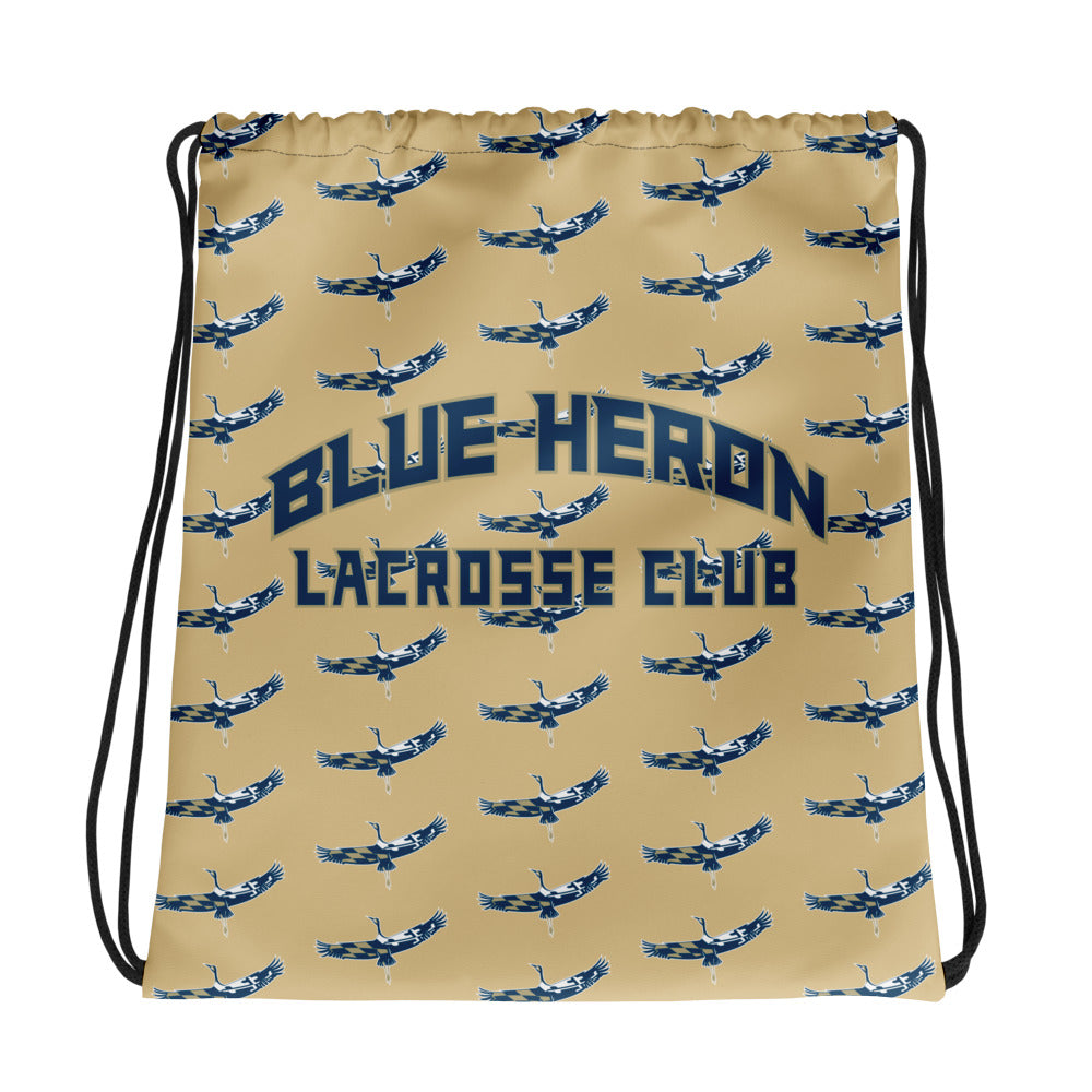 Blue Heron Lacrosse Drawstring Bag