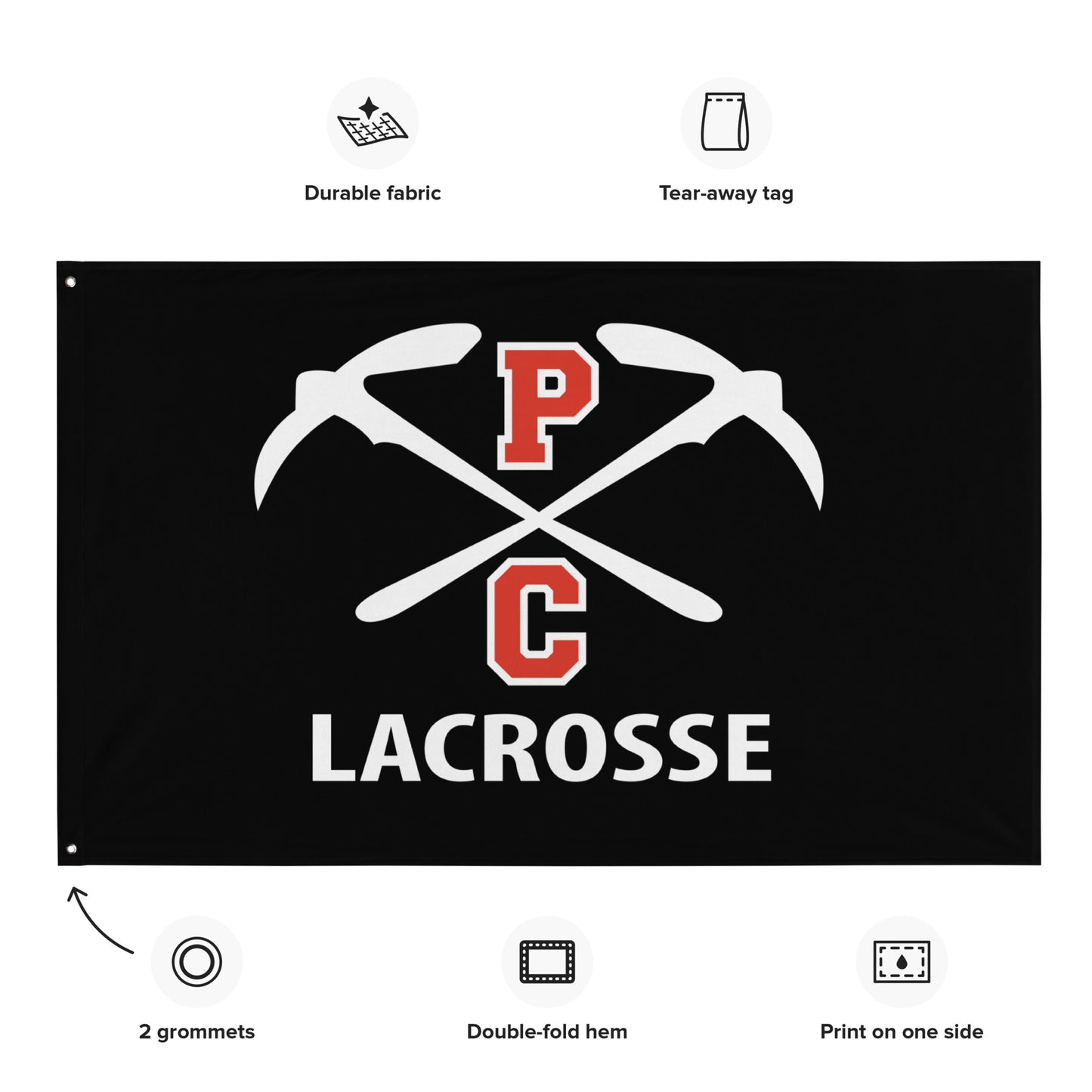 PCHS Boys Lacrosse Wall Flag (1-sided)