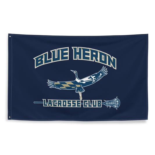 Blue Heron Lacrosse Wall Flag (1-Sided)