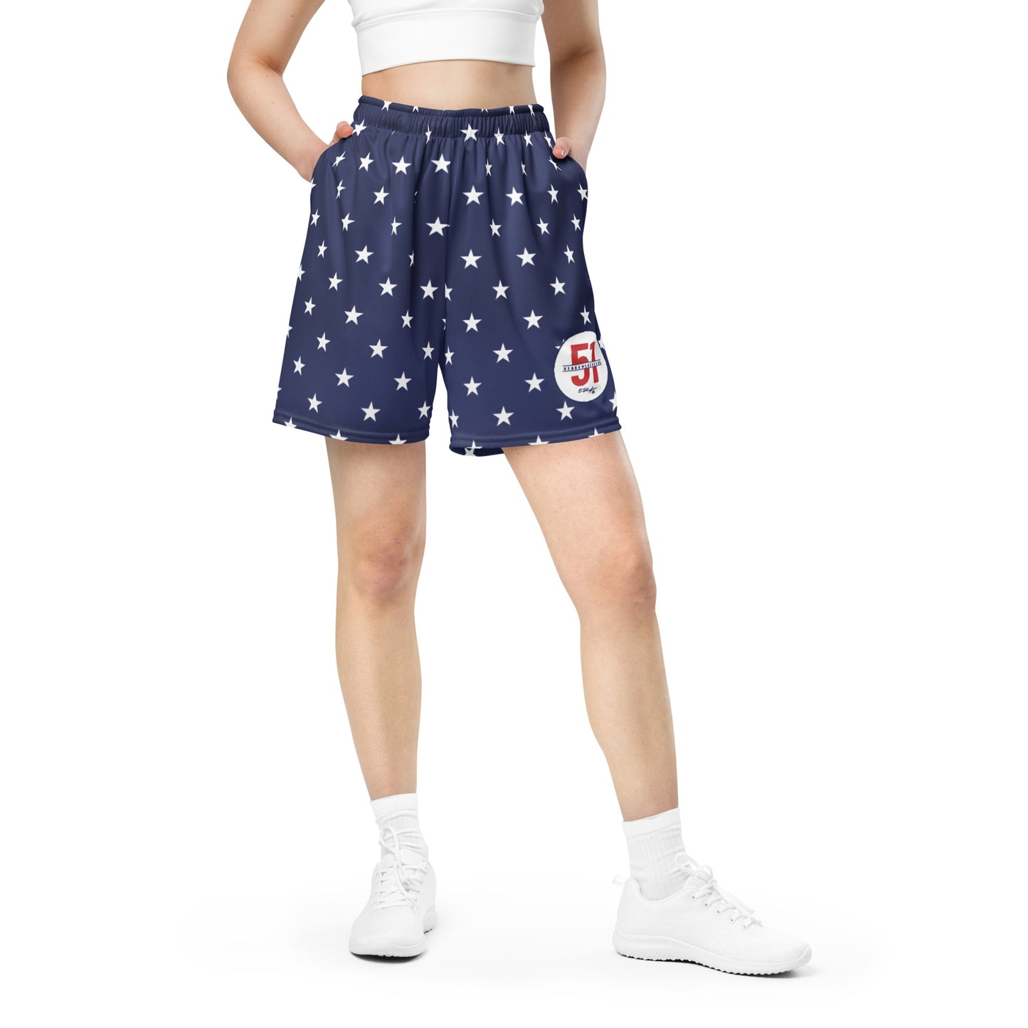 Adult 51 Stars Lacrosse Pocketed Mesh Shorts